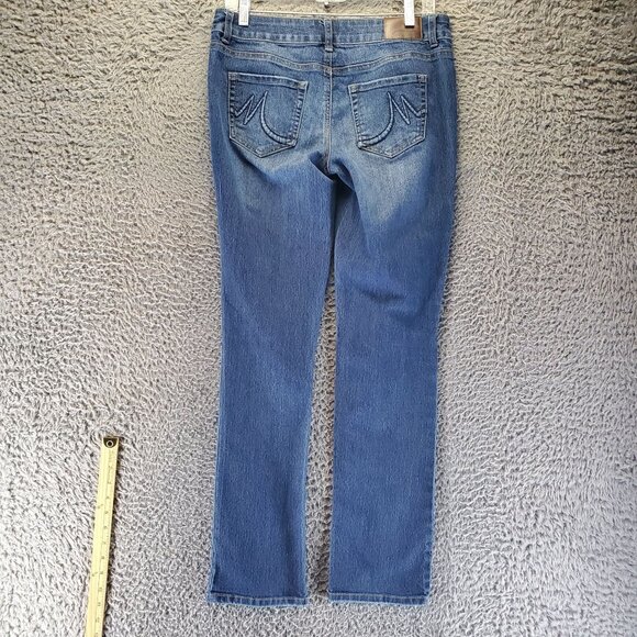 Maurices Jeans Womens 7/8 Blue Straight Leg Mid Rise Stretch Denim - Picture 11 of 12